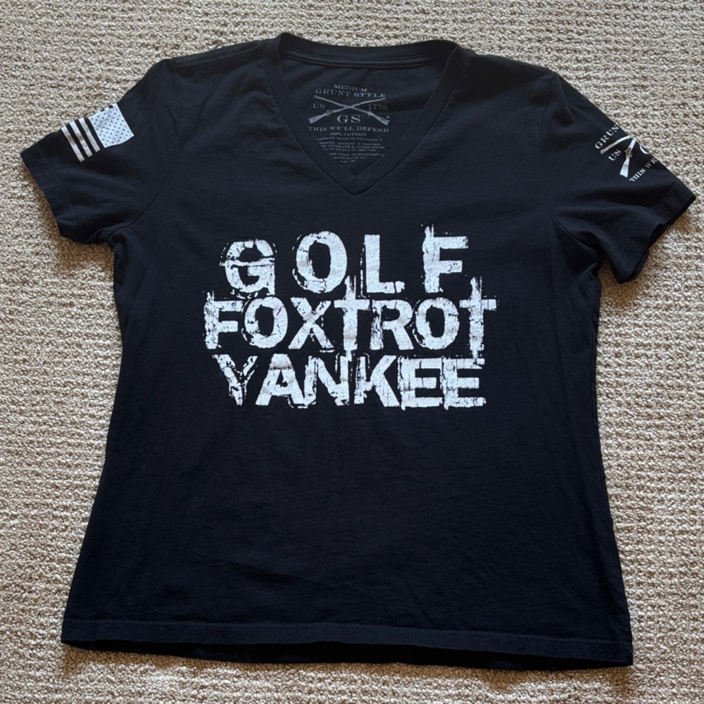 Grunt Style Black V-Neck